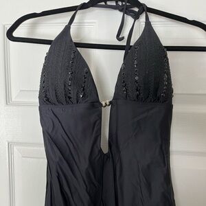 LUXE brand one piece swimsuit Black Sz 10
